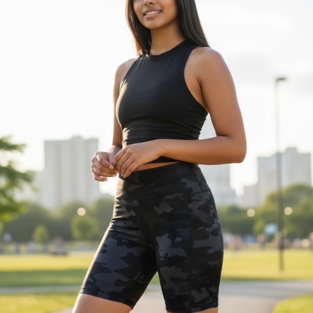 Prana Electa Short II Black Camo Print Stretch Pockets Women’s Size XS Néw NWT